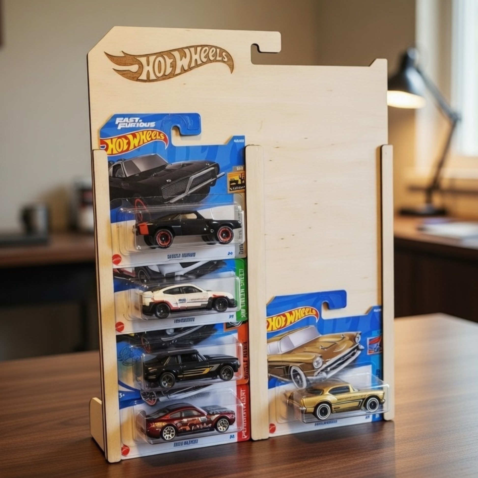 Hot Wheels Wooden Wall Display Rack