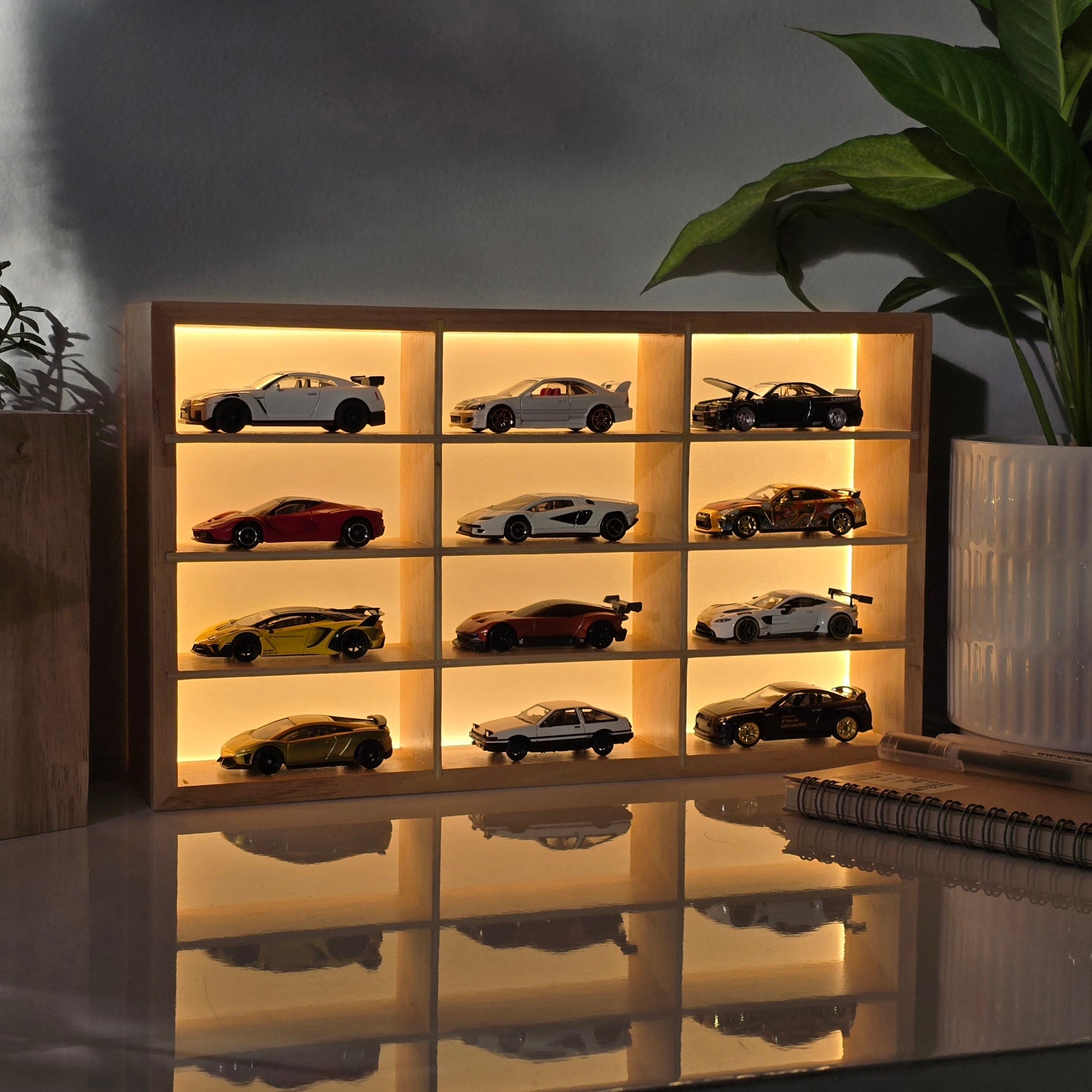 🔥Exclusive Drop Wooden LED  Hot Wheels Organizer Don't Miss Out