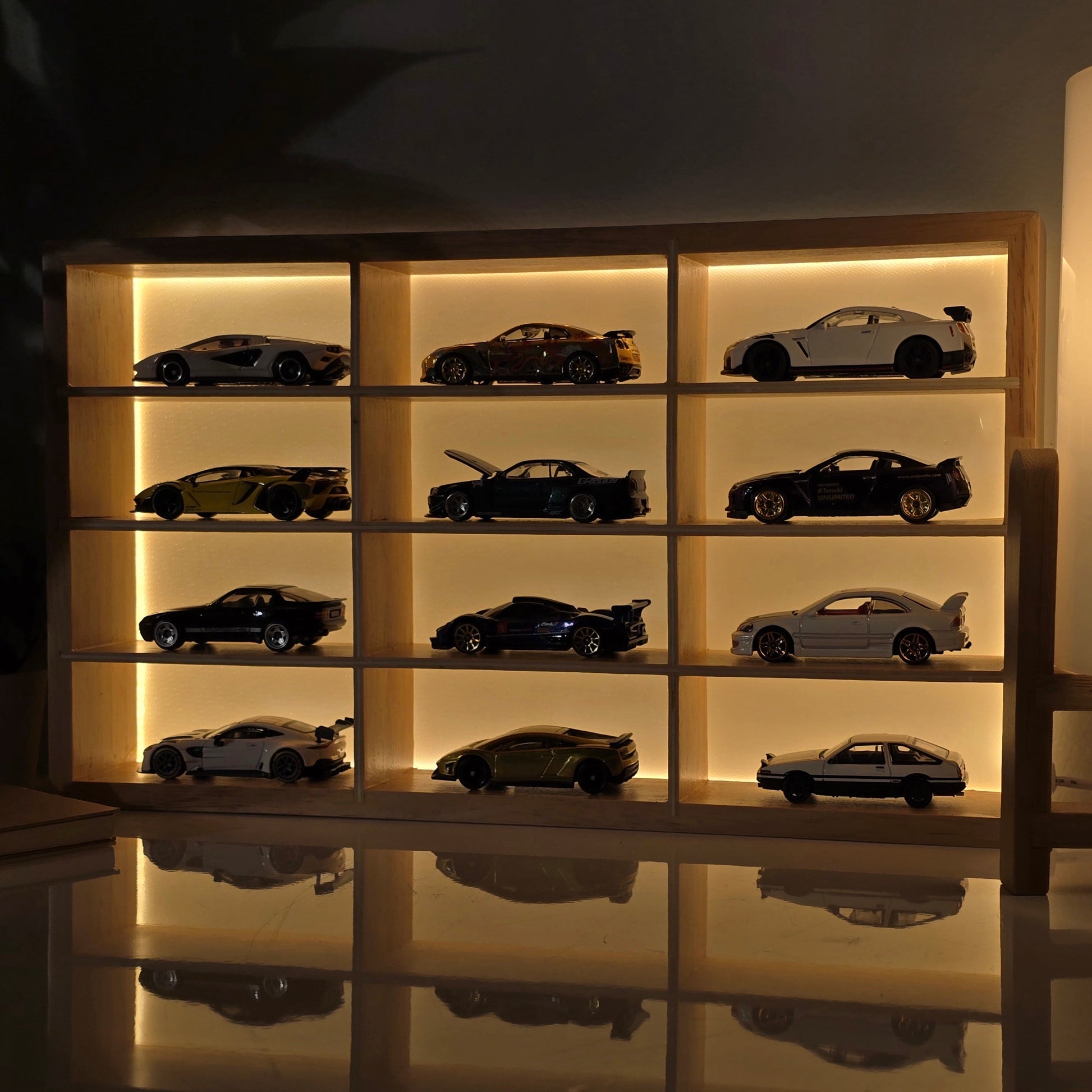 🔥Exclusive Drop Wooden LED  Hot Wheels Organizer Don't Miss Out