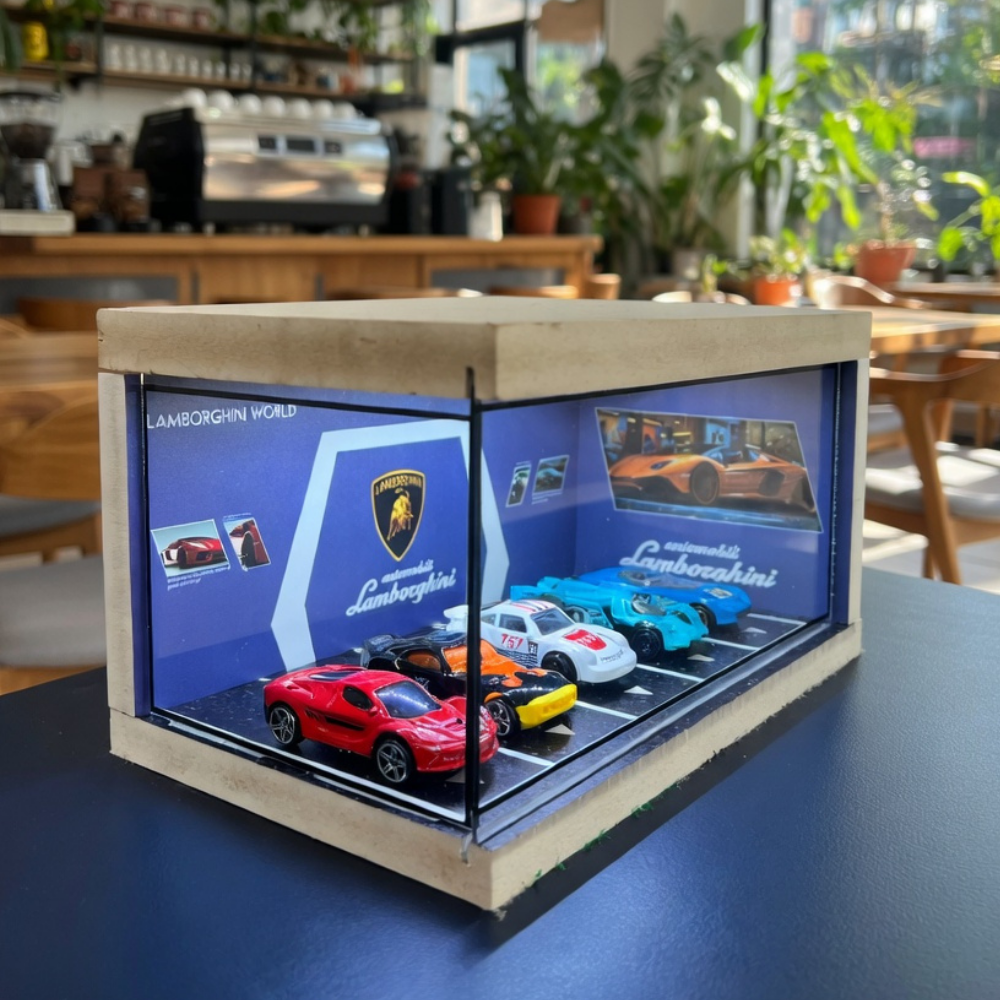 Blue Lamborghini Luxury Car Showroom Diorama 💙🐂