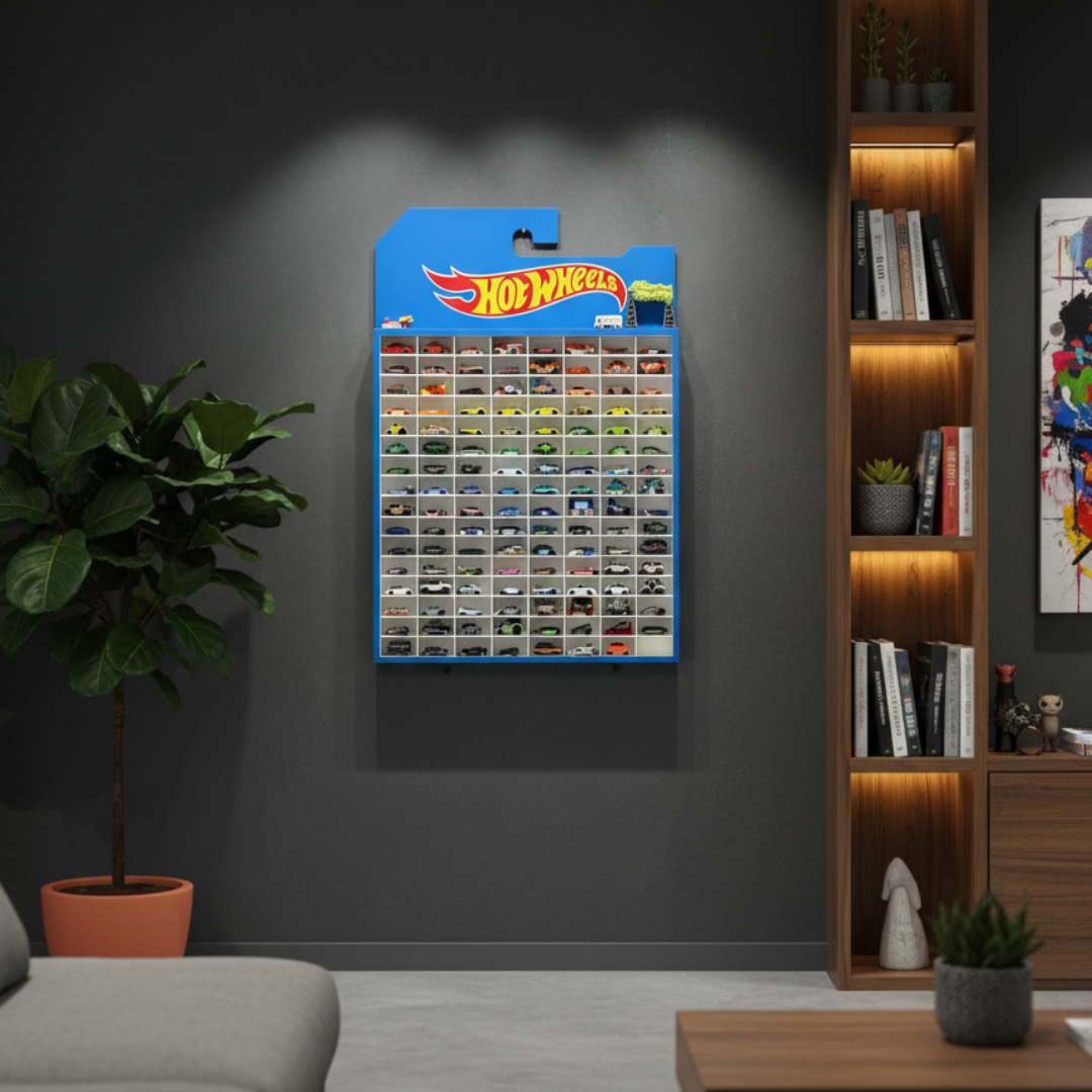 Hot Wheels Mega Display Rack – 78 Car Wall Organizer