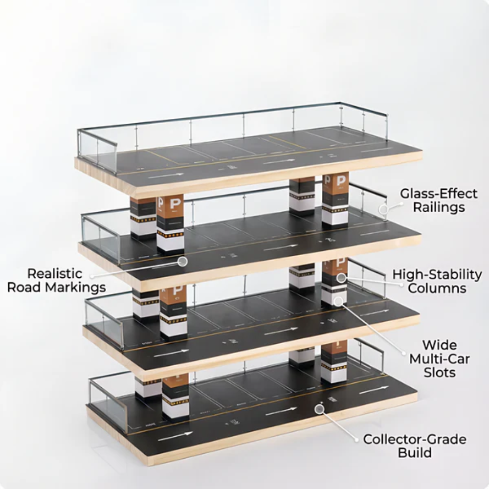 Toy Car 4-Level Parking Garage Playset (Without Cars)