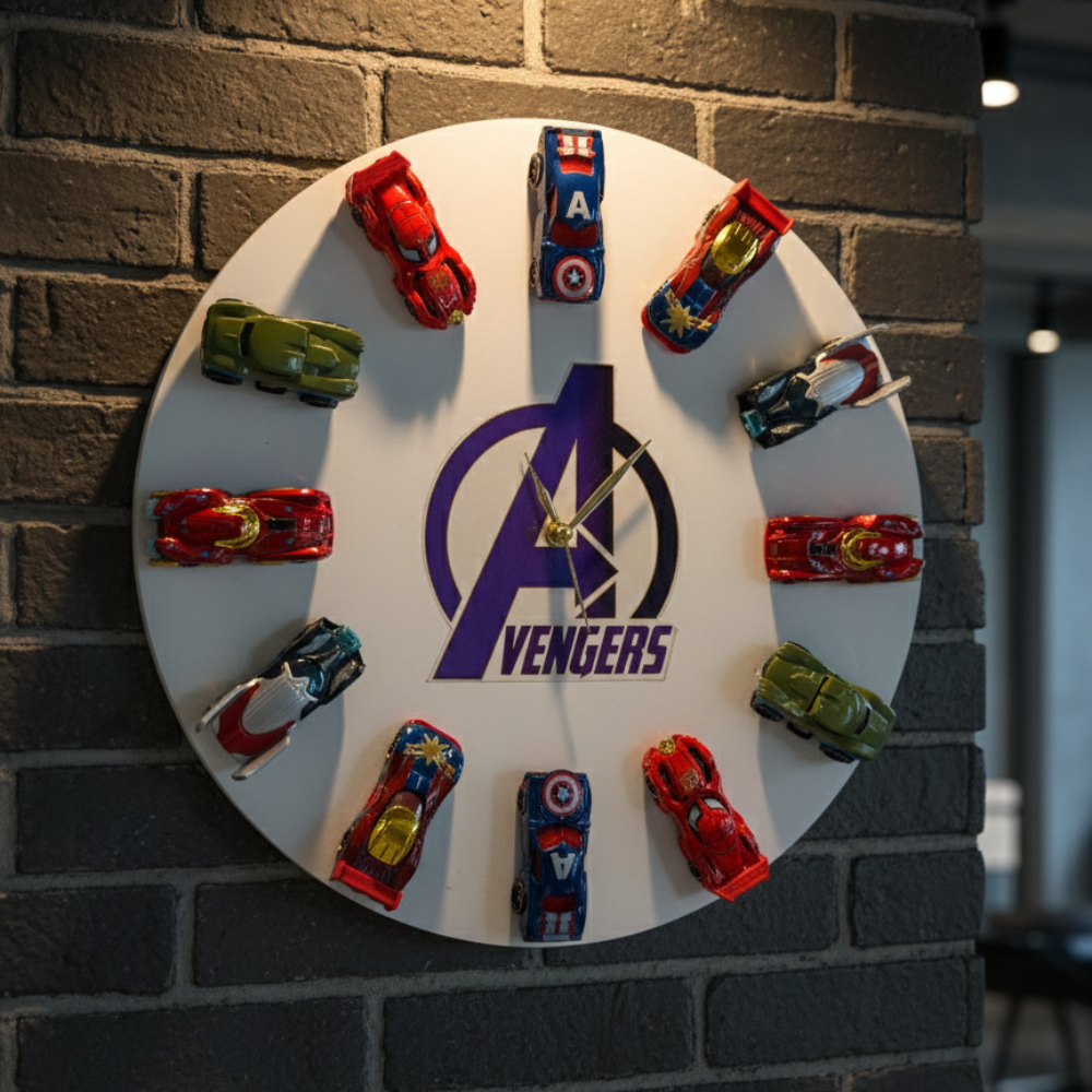 Avengers Mini Car Decor Clock