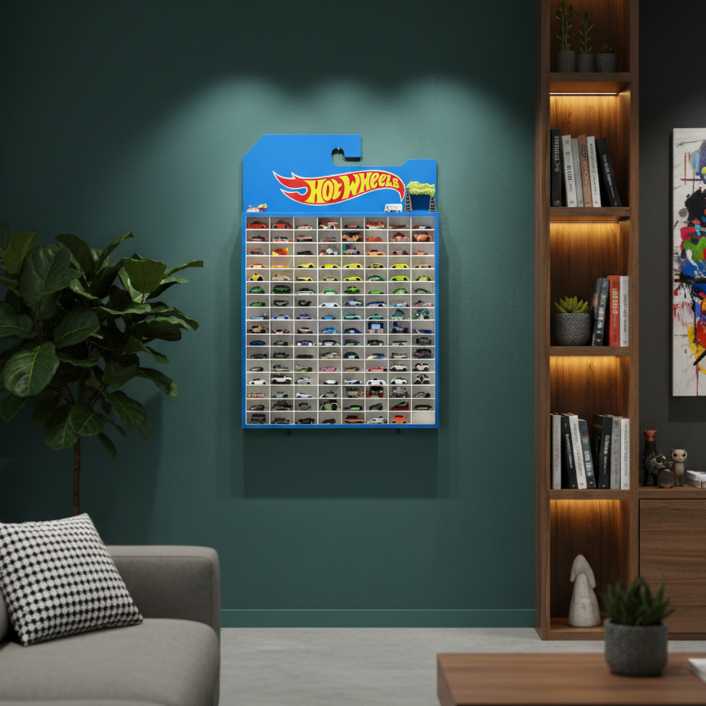 Hot Wheels Mega Display Rack – 78 Car Wall Organizer