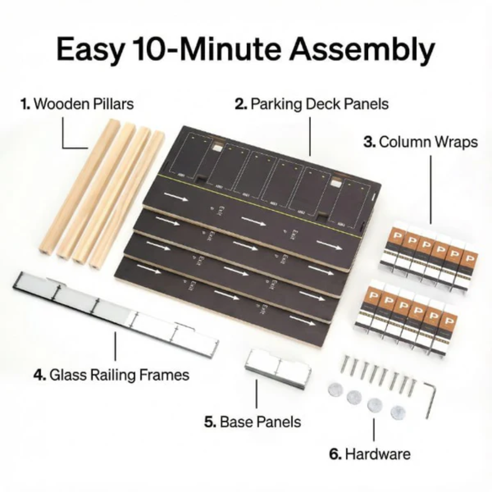 Toy Car 4-Level Parking Garage Playset (Without Cars)