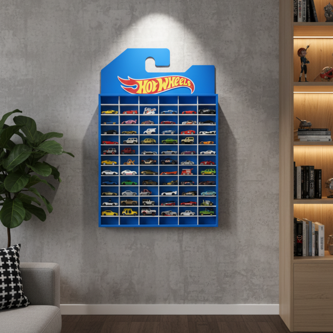 Hot Wheels Mega Display Rack – 78 Car Wall Organizer