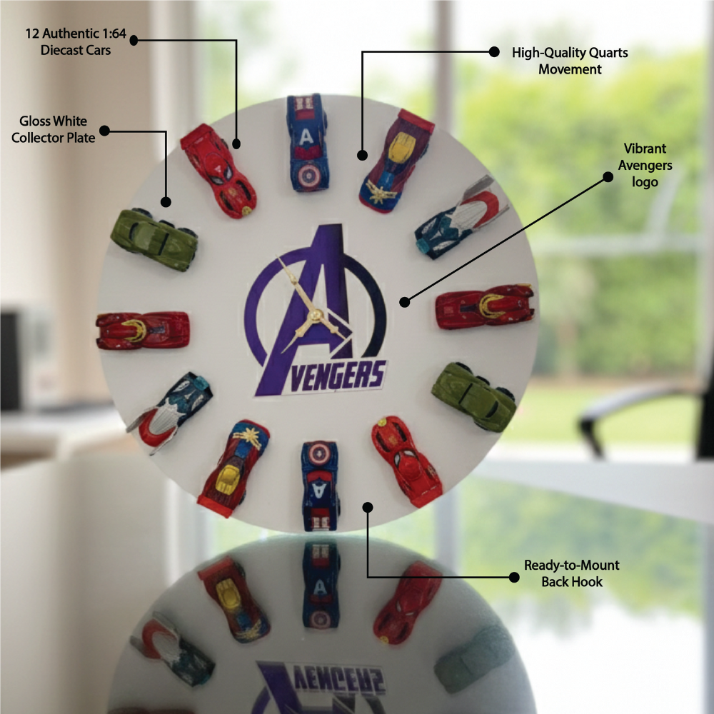 Avengers Mini Car Decor Clock