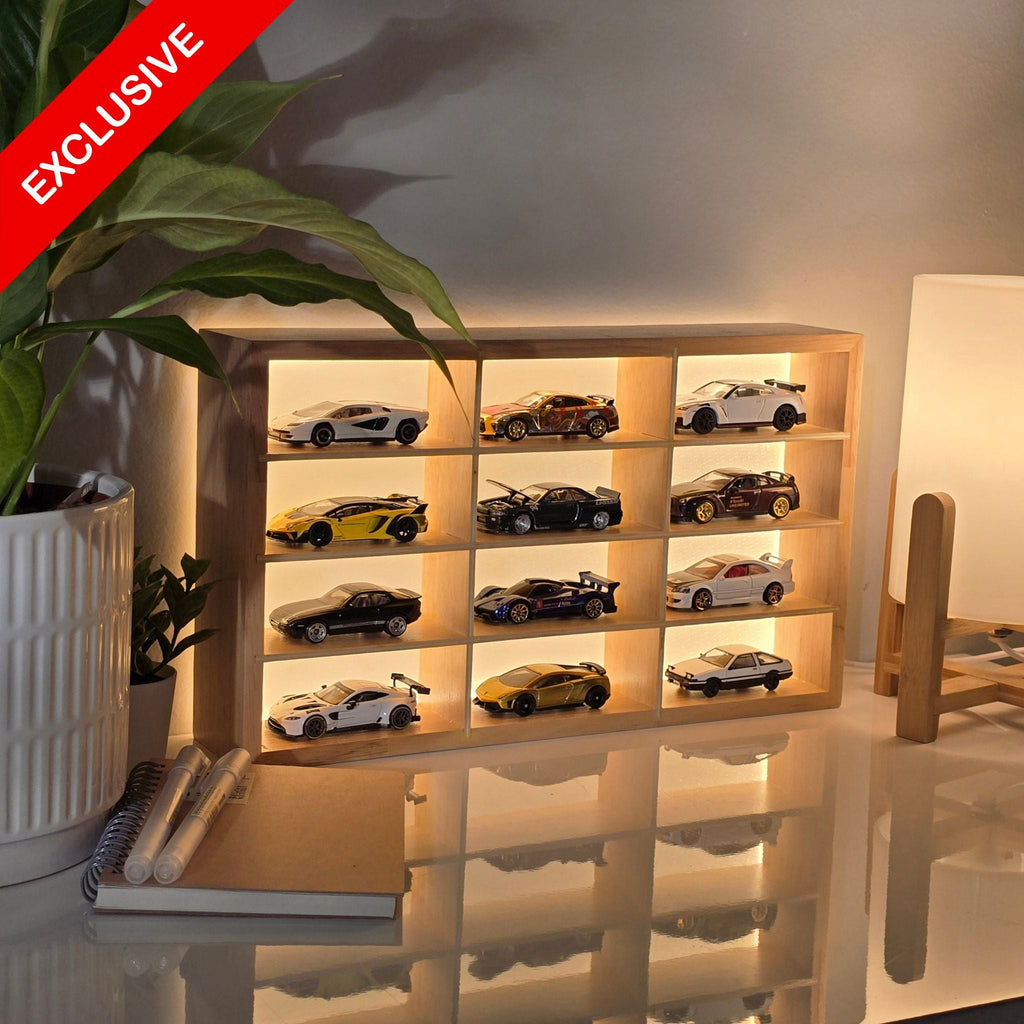 🔥Exclusive Drop Wooden LED  Hot Wheels Organizer Don't Miss Out